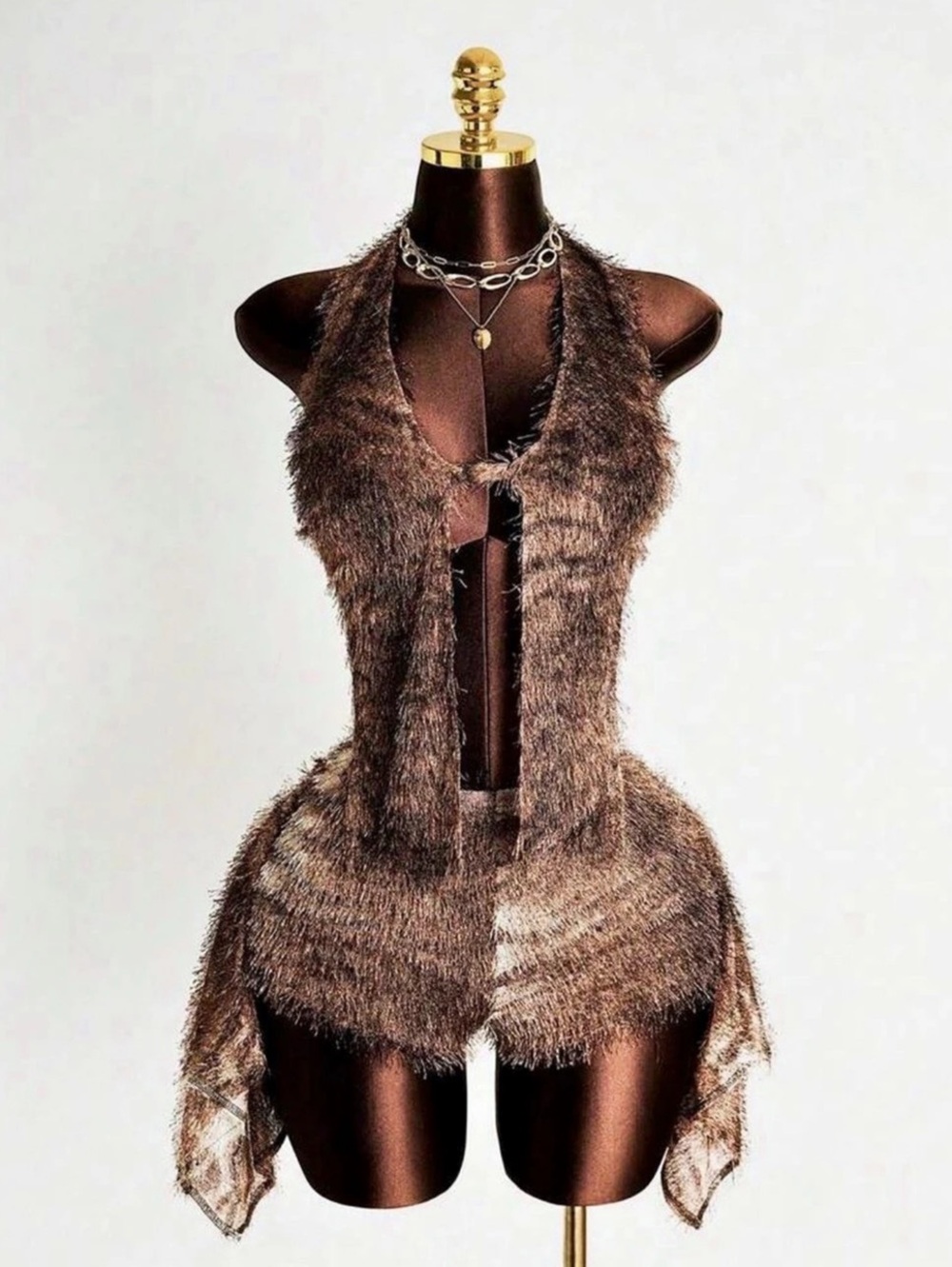 Brown & White Faux Fur-Style Set